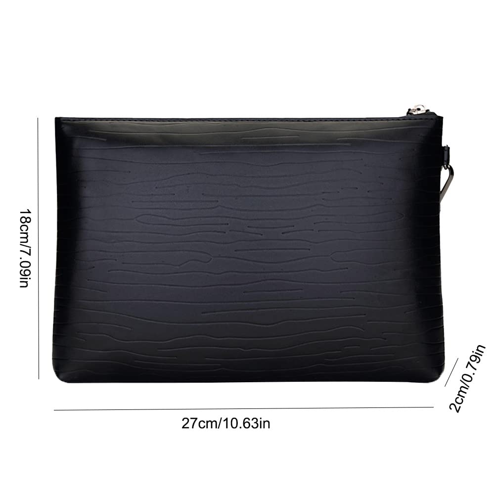 Pochette Morbida in Pelle Elegante Pochette con Cinturino da Polso per Uomo Borsa busta a mano per Lavoro, Affari, Viaggio, Casual