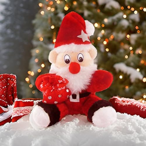 Image of Tickles Christmas Santa Claus with Gift Bag Stuffed Soft Plush Toy for Kids Room (Size: 26 cm Color: Red)
