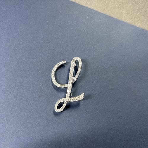 Image of Rhinestone Initial Brooch Pin for Women, Alphabet Gold Letter Brooch A-Z with Crystal, Metal Pin for Hat Bag Dress Suit Accessory for Men