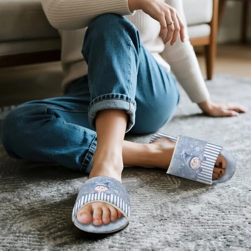 Women's Fuzzy Slippers Fluffy Winter House Shoes Cute Open-toe Slipper Soft Flannel House Slippers for Women Indoor2