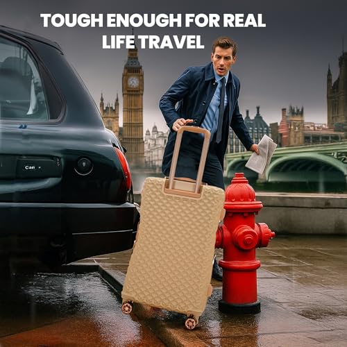 Image of AMERICAN TRAVELLER Goldie ABS Travel Suitcase | Hard Shell Large Luggage | High-Capacity Trolley Bag for Travel | Durable Check-in Suitcase with Spinner Wheels & Secure Lock