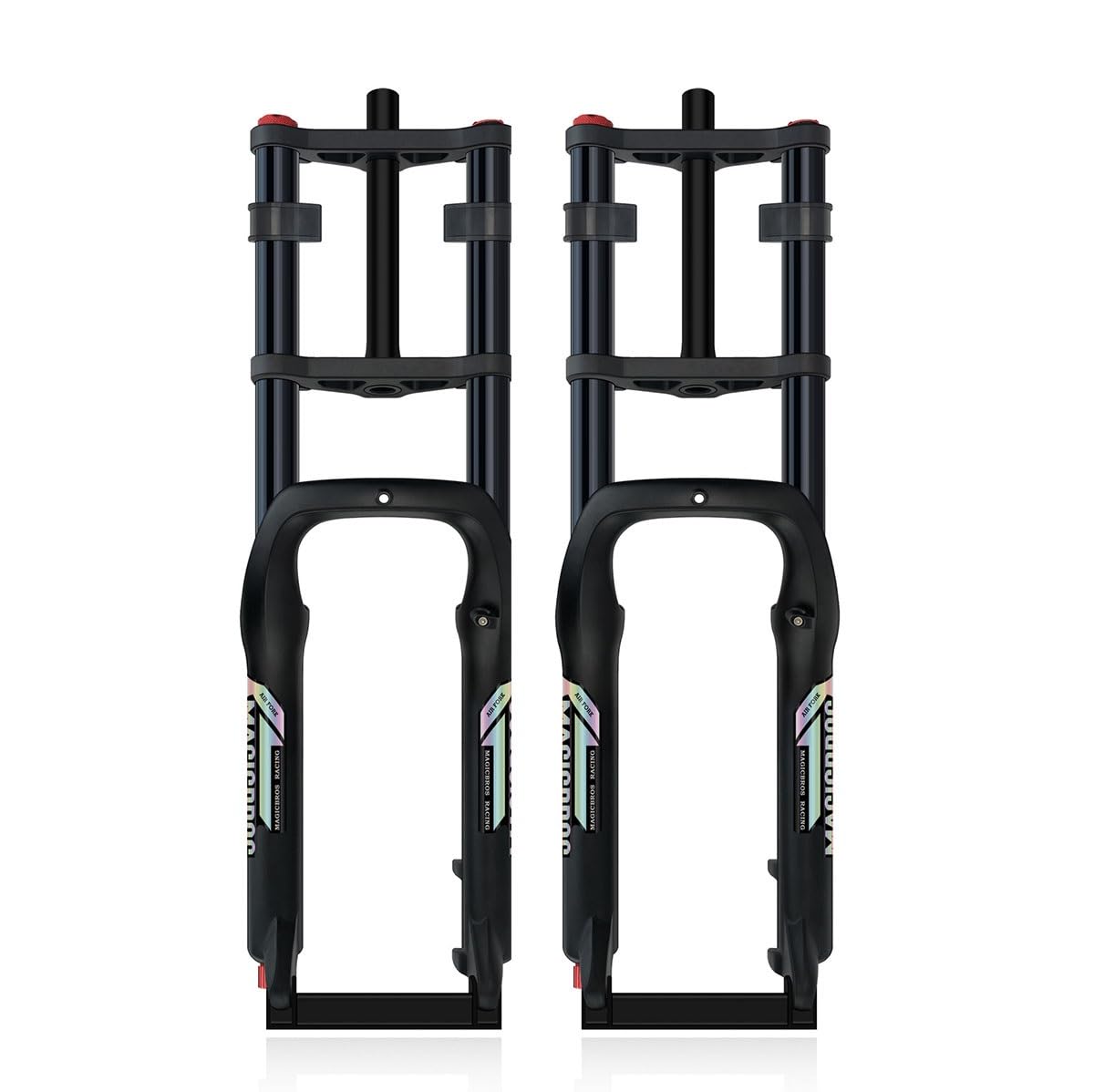 WIQUYBML 20/26 Inch Fat Mountain Bike Fork 4.0" Tire Snow Travel 190mm 1-1/8" Straight Double Shoulder Downhill Air 9 * 135mm QR Damping Adjust For Electric Front