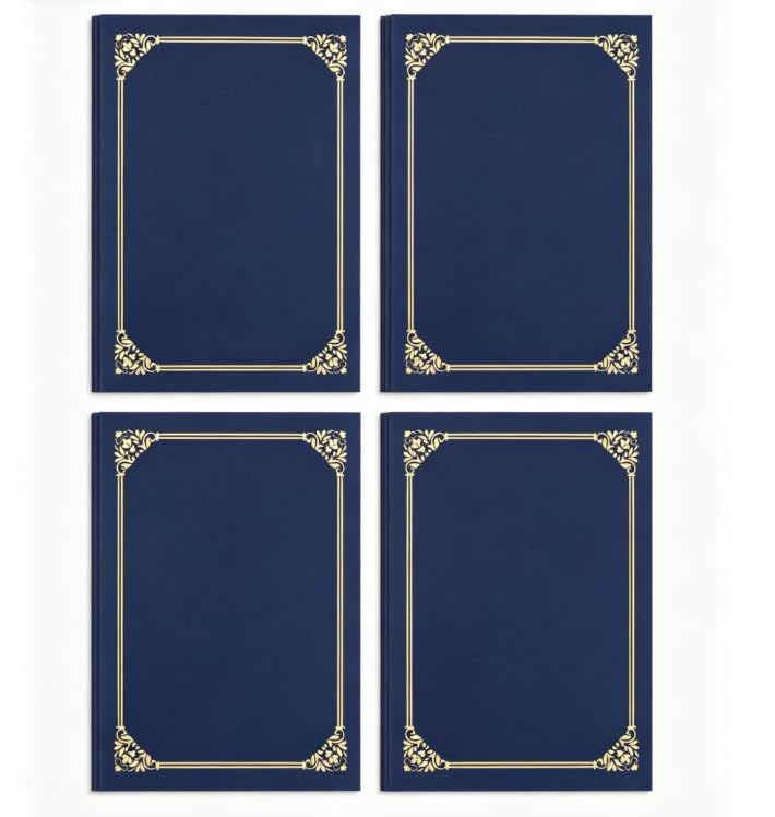 Certificate Holders 8.5x11 Inch Diploma Cover 25 Pack Certificate Covers with Gold Foil Border Certificate Folders forfor Graduations Business Competition Festival-Blue