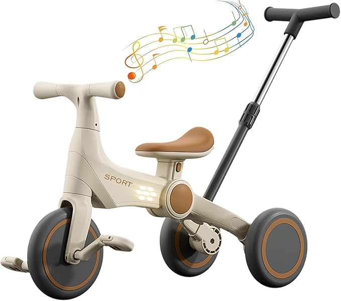 5 in 1 Baby Balance Bike for 1 to 5 Years Old Portable Toddler Balance Bike with Removable Pedal and Adjustable Seat for children Boys Girls 12-24 Month Kids Tricycles