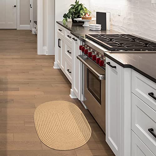 Image of Home Handwoven Jute Door mat, Natural Fibres, Braided Reversible Door mat for Bedroom Living Room Dining Room 2 Piece (13X21 INCH Door MAT)