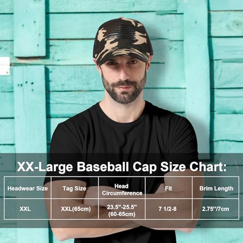 Image of Oversize XXL American Flag Trucker Hat | Big Heads, Adjustable Mesh Snapback, Baseball Cap, 3D Embossed Flag