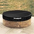 NEVERLAND Round Fire Pit Cover for In-Ground Fire Pits, 61-66 Inch Heavy Duty 600D Waterproof Outdoor Firepit Cover, Fits Built-In Stone Fire Pits, Black