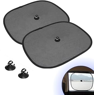 Kit com 2 Protetores Solar Para Carro Universal Com Ventosas Malha Respirável Redução de Exposição Solar e Raios UV Protetor De Sol Para Janelas De Carro