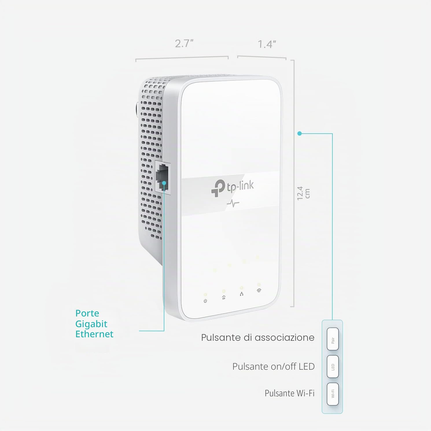 TP-Link Powerline Wi-Fi Extender (TL-WPA7617) - AV1000 Powerline Ethernet Adapter with AC1200 Dual Band Wi-Fi, Gigabit Port, Passthrough, OneMesh, Ethernet Over Power, Plug & Play, Add-on Unit