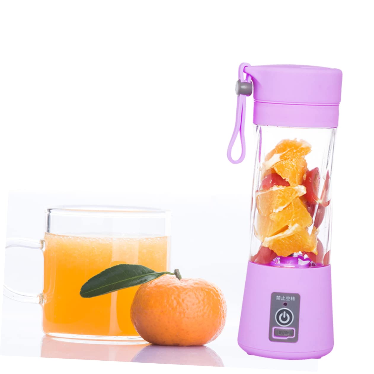 COLLBATH 380ml Mini Rechargeable Electric Juicer Compact Centrifugal Juicer Bottle Portable Blender 2 Vanes Random Style