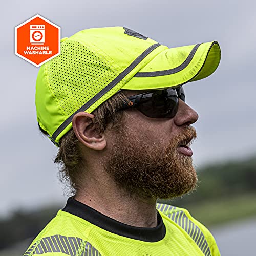 Image of Ergodyne Mens High Visibility, Reflective Hat Cap, Lime, One Size US (Pack of 2)