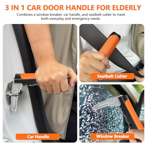 Image of Kaiedos Car Door Handle for Elderly, 3-in-1 Car Handle Assist for Seniors, Portable Auto Cane Vehicle Support Handle, 500 lbs Capacity, Non-Slip Door Assist Bar,Gifts for Grandpa