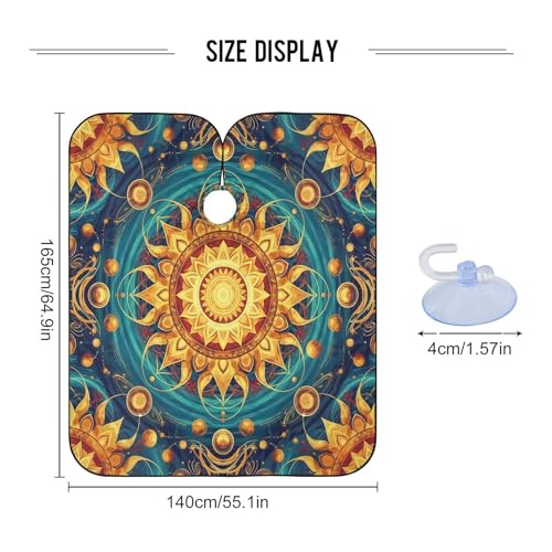 Capa profesional impermeable para corte de cabello Sun Mandala miniatura 3