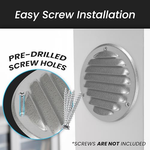 Image of Repa Market 5 Inch (Opening) Galvanized Steel Air Vent Cover, Louver Air Vent Covers w /Mesh, Wall Ceiling Vent, Dryer Vent Cover, HVAC Register Vent Cover, Shed Vent, Ac Vent Cover