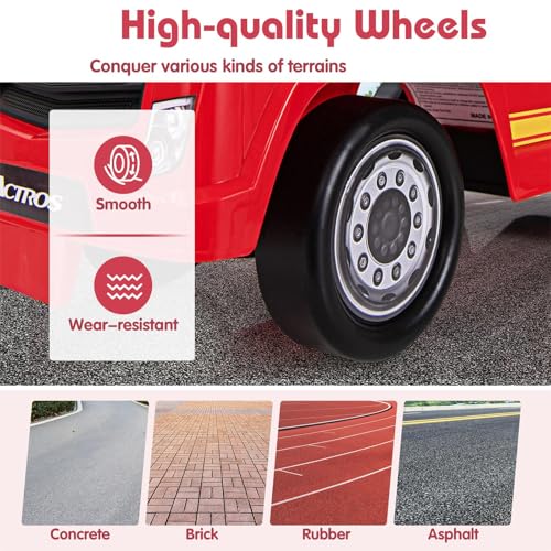 SOARS Mercedes-Benz Rutschauto, Feuerwehrauto mit Warnleuchte, Hupe & Musik, Rutschfahrzeug mit verstecktem Stauraum, Kinderfahrzeug bis 25 kg belastbar, für Kinder ab 1 Jahr – Bild 7