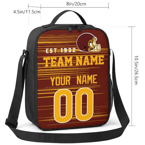 Image of W Lunch Bag Custom Name and Number Personalized Gifts | Custom Personalized Lunch Box for Men Women