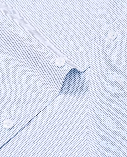 Mens Dress Shirts Long Sleeve Button Down Shirt Wrinkle Free Stripe Dress Shirt Regular Fit Business Casual Shirts4