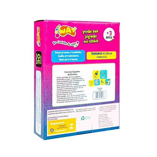 Jogo Educativo Dominó Gigante Antônimos 30 Peças- Way