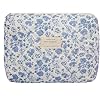 LRXCFMIU Medium Cotton Quilted Makeup Bag – Spacious Travel Cosmetic Bag Coquette Makeup Pouch Cute Aesthetic Floral Toiletry Bag for Women Girls