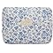 LRXCFMIU Medium Cotton Quilted Makeup Bag – Spacious Travel Cosmetic Bag Coquette Makeup Pouch Cute Aesthetic Floral Toiletry Bag for Women Girls