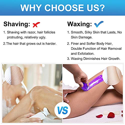 Waxing Kit, Gugusure Wax Warmer Hair Removal with 20 Wax Applicators,5 Wax Melting Bowls,1 Nose scissors and tweezers，5 Strongest Wax Beads Formulas for ALL Hair Types, Eyebrow, Facial, Body, Bikini - Thumbnail 4