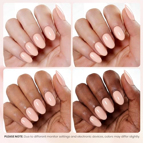 Image of Beetles Coral Pink Gel Polish - Honey Drift Full Size 15ML /0.51Fl Oz, Hema Free Coral Pink Gel Nail Polish, Soak Off UV LED Lamp Bright Holiday Nails Art, Manicure Salon DIY Nails