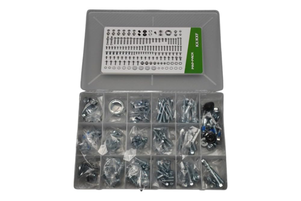 avdb-moto Kit Visserie CROSS Complet compatible avec KAWASAKI KX 60 1992-2003, KX 65 2000-2013, KX 85 PR 2001-2014, KX 85 GR 2007-15, KX 125 1990-08, KX 250 1990-2008