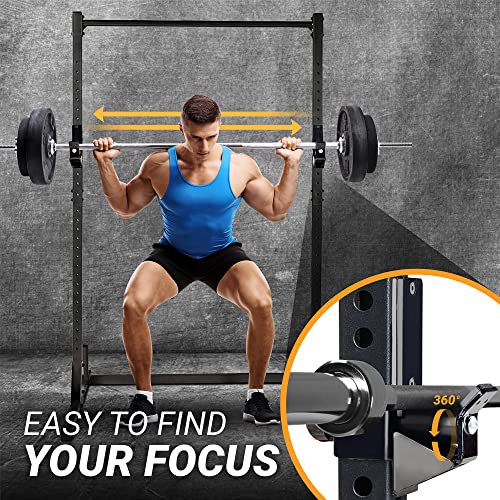 Yes4All Easy Barbell-Centering Roller J-Hooks For 2X2" Power Rack, 1,000 Lbs Alloy Steel Barbell Holder Squat Rack Weight Cage Attachments #TOP4