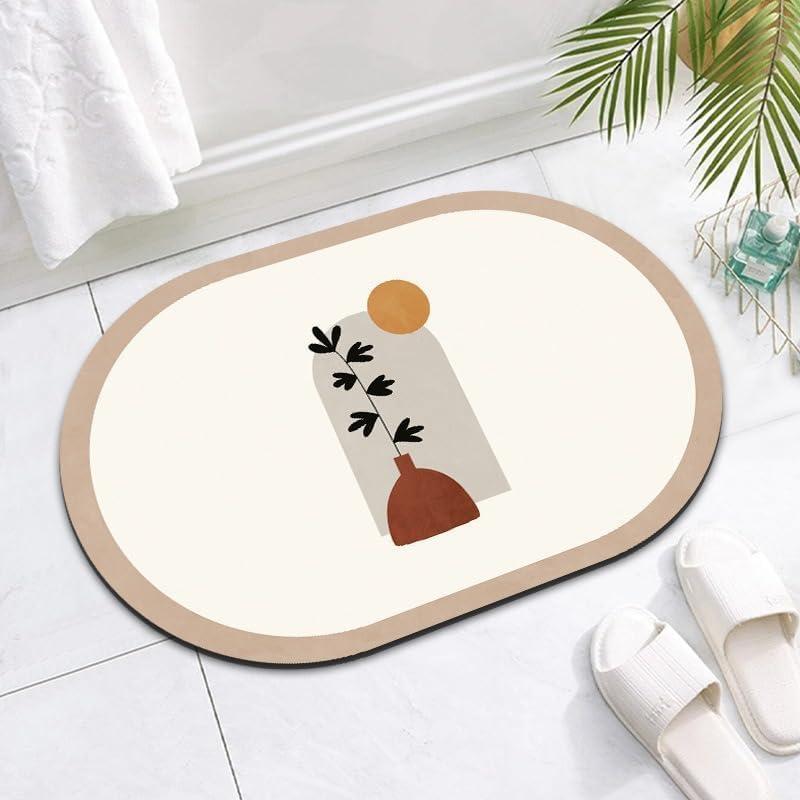 Mat de bain super absorbant en diatomite stone 40x60cm anti moule et antidérapant