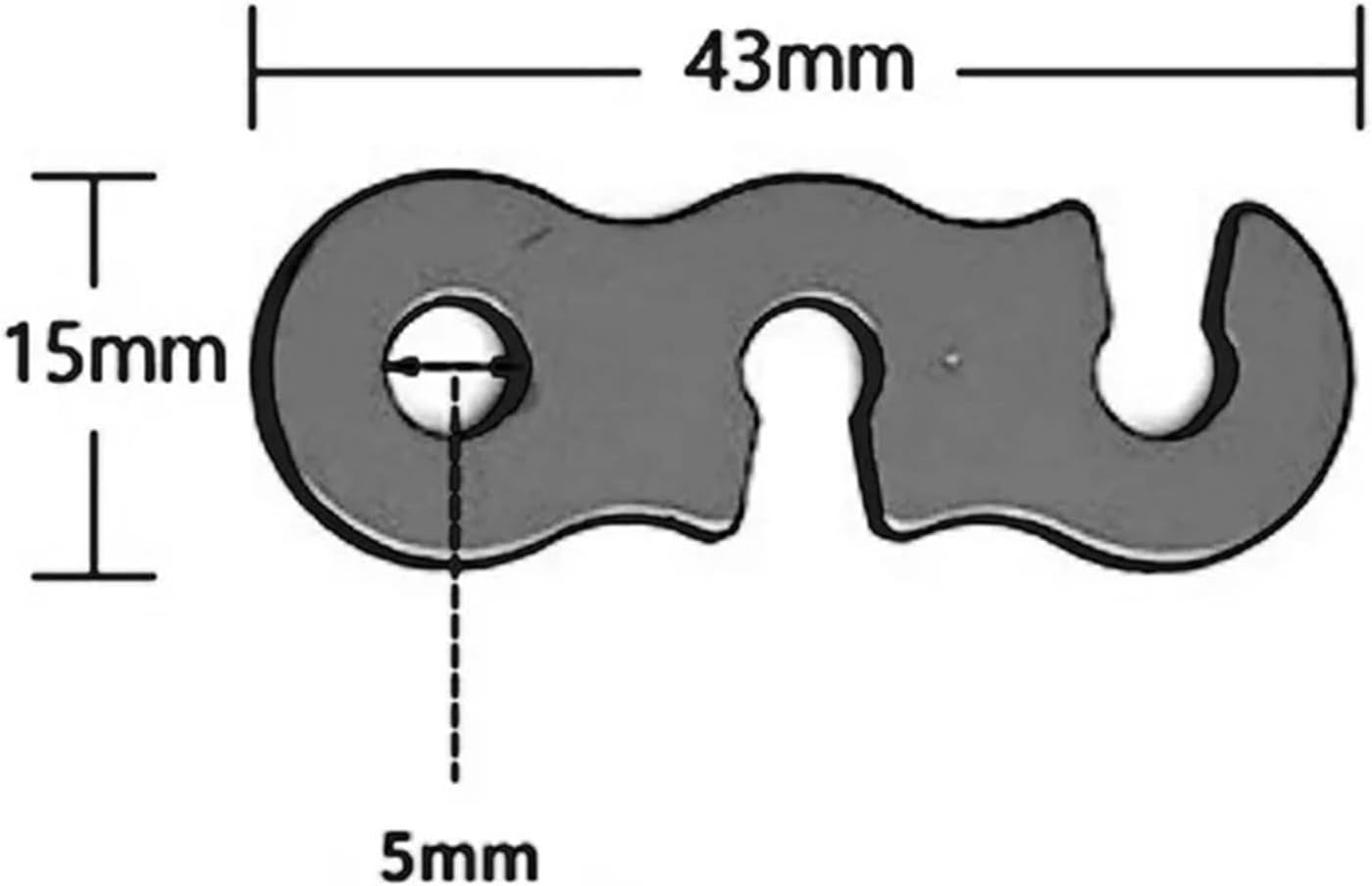 Guyline Tensioner 50-300 PCS Adjustable Camping Tent Rope Buckle S Shaped Tensioner for Outdoor(300PCS)