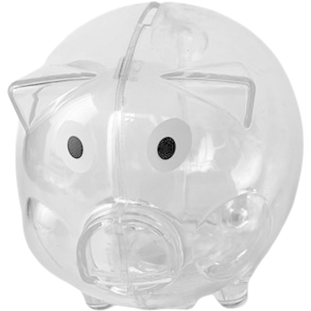 Sanfly As Shown Pig Money Bank, Clear Piggy Bank, Cute Coin Cash Money Box, Transparent Saving Jar Unbreakable Money Bank Fun Gift For Adults Kids