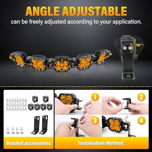 YOJZMA 33 in 150W Amber LED Off-Road Light Strip - 3