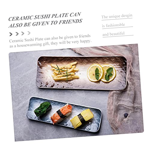 Set de platos de sushi de cerámica elegantes miniatura 7