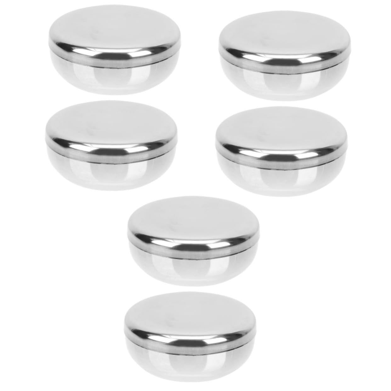 Cabilock 6 Sätze Koreanische Reisschalen aus mit Deckel Einlagig Gedämpfte Schüsseln Langlebig Leicht zu Reinigen für Küche und Restaurant