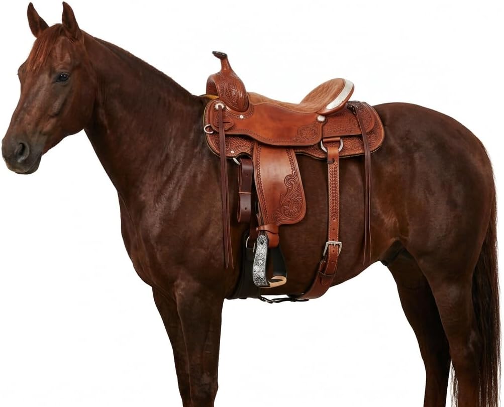 CHALLENGER Horse 5" Black Aluminum Engraved Slanted Offset Western Horse Saddle Stirrups 51220