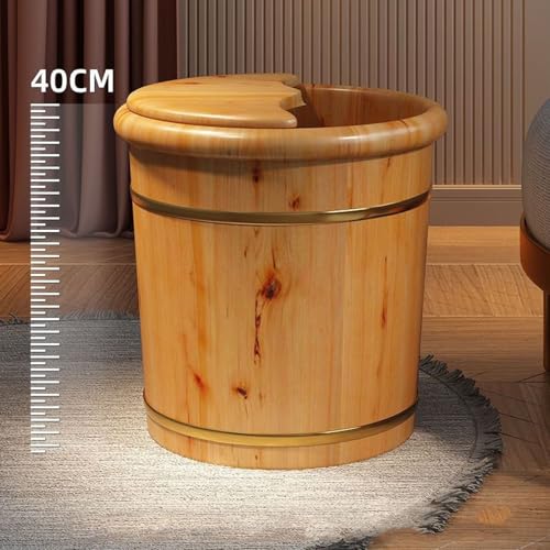 Balde de madera para spa de pies con cubierta miniatura 5