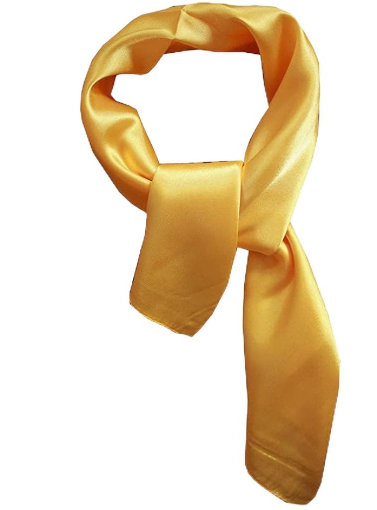 Satin Silk Large 90cm X 90cm Square Plain Nautical Head Neck Scarfs Wrap (yellow)