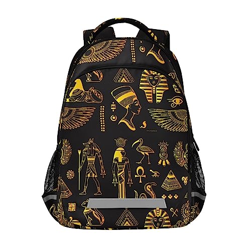 ALAZA Aztec Tribe Indian Egyptian Gold Backpack for Students Boys Girls Travel Daypack