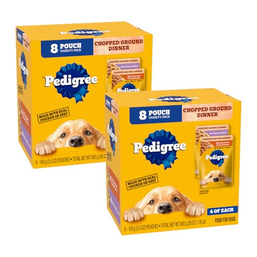 Image of Pedigree Chopped Ground Wet Dog Food Pouch, Variety, 3.5 oz, 8 Count, 2pk