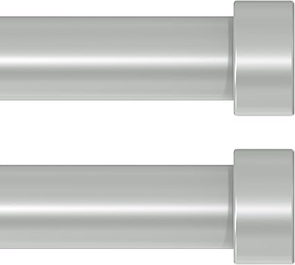 2 Pack Curtain Rods for Windows 48 to 84 Inch(4-7 Feet),Silver 1'' Diameter Drapery Rods with End Cap Style Design,Modern Adjustable Heavy Duty Curtain Rod,Size:36''-88''