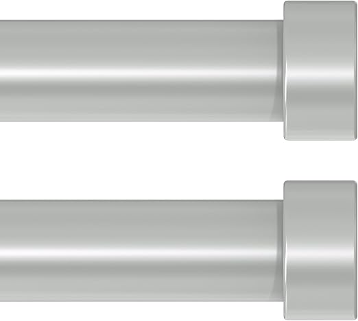2 Pack Curtain Rods for Windows 48 to 84 Inch(4-7 Feet),Silver 1'' Diameter Drapery Rods with End Cap Style Design,Modern Adjustable Heavy Duty Curtain Rod,Size:36''-88''