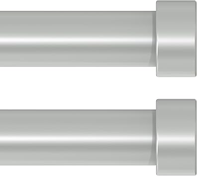 2 Pack Curtain Rods for Windows 48 to 84 Inch(4-7 Feet),Silver 1'' Diameter Drapery Rods with End Cap Style Design,Modern Adjustable Heavy Duty Curtain Rod,Size:36''-88''