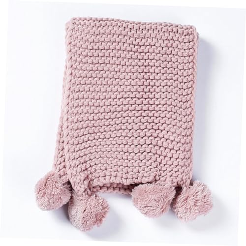 Cute Cable Knit Scarf Boys and Girls Woolen Warm Scarf Fuzzy Ball Chenille for Winter Outdoor (size)2