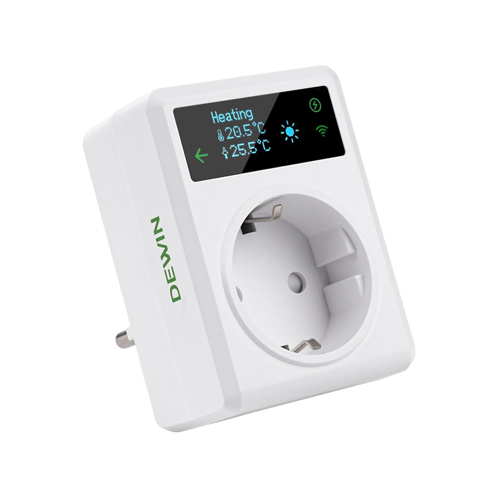 Prise Thermostat Connectée WiFi, Regulateur de Temperature Numérique Programmable Chauffage Refroidissement avec Sonde, Compatible Alexa/GoogleHome, Tuya/SmartLife pour Reptile Terrarium Frigo