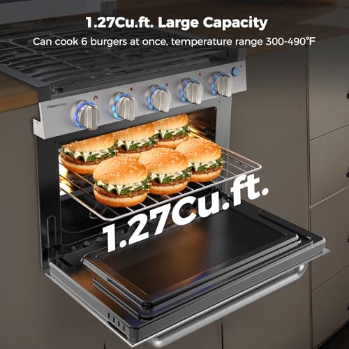 CAMPLUX Classic RV Propane Range 17 Inches, Propane Range Oven with 3 Burners Cooktop for RV, RV Propane Stove Oven Combo 28,100 BTU/Hr, Stainless Steel RGS17MSF - Image 5