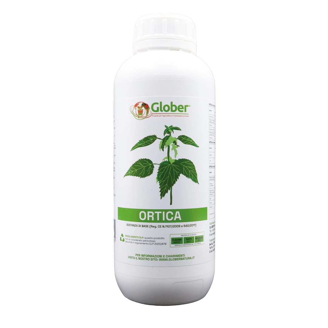 GLOBER Macerato di Ortica liquido 1 litro - Antiparassitario e Insetticida Naturale Contro Insetti e Funghi su Piante Orto Giardino e Frutta