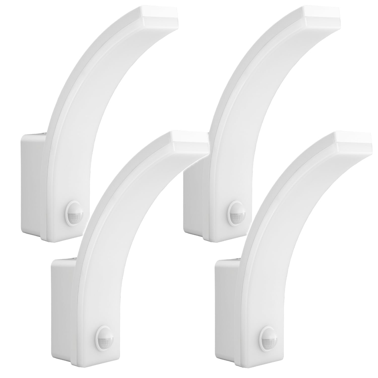 Maclean MCE512 Aplique LED con Sensor de Movimiento y Crepuscular, Iluminación de Pared para Interior y Exterior, Lámpara 20W, IP65 Resistente al Agua, 2000lm, Blanco Neutro 4000K (Blanco x4)