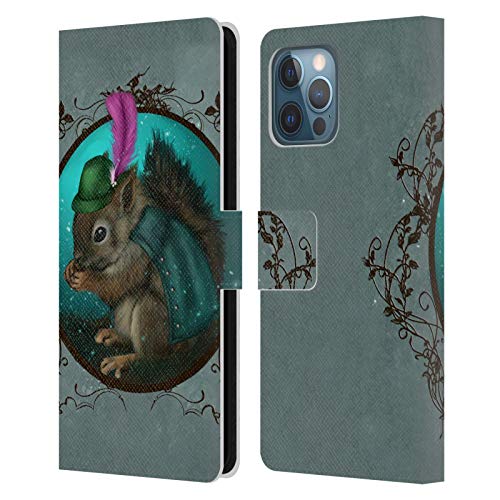 Funda iPhone 12 Pro Max Ash Evans Squirrel de cuero con soporte Head Case Designs