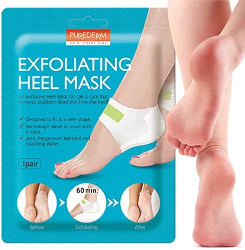 Purederm Exfoliating Foot Peeling Mask & Foot Peel for Dry Cracked Heels (1 Pack) – Dead Skin & Callus Remover for Feet, Rough Skin Care for Baby Soft Feet