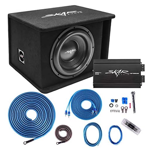 Skar Audio Single 12" Complete 1,200 Watt SDR Series Subwoofer Bass Package - Includes Loaded Enclosure with Amplifier